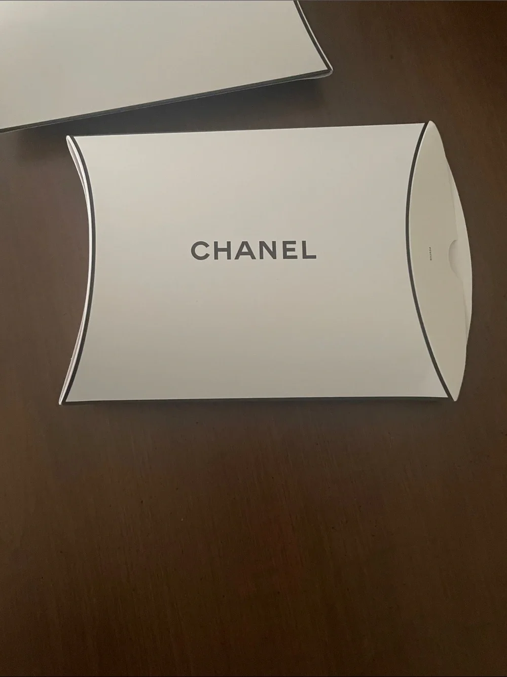CHANEL White Pillow Box Set with Black Logo